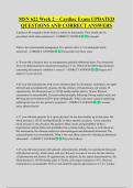 MSN 622 Week 2 &ndash; Cardiac Exam UPDATED  QUESTIONS AND CORRECT ANSWERS