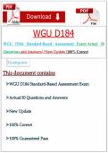 WGU D184 Standard-Based Assessment Exam&vert;Actual 50 Questions and Answers&vert;&vert;New Update&vert;100&percnt; Correct