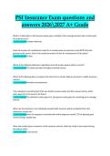 PSI Insurance Exam &ndash; Questions and Answers &vert; 2026&sol;2027 &vert; A&plus; Grade edition exam