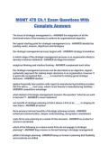 MGMT 478 Ch&period;1 Exam Questions With Complete Answers