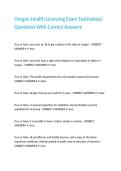 Oregon Health Licensing Exam Test&lpar;tattoo&rpar; Questions With Correct Answers