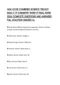 AQA GCSE COMBINED SCIENCE TRILOGY 8464 C 1F CHEMISTRY PAPER 1F FINAL PAPER 2026 COMPLETE QUESTIONS AND ANSWERS FULL SOLUTION GRADED A&plus;