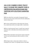 AQA GCSE COMBINED SCIENCE TRILOGY 8464 C 1H HIGHER TIER CHEMISTRY PAPER 1H CERTIFICATION EVALUATION EXAMS 2026 QUESTIONS WITH SOLUTIONS GUARANTEED PASSAQA GCSE COMBINED SCIENCE TRILOGY 8464 C 1H HIGHER TIER CHEMISTRY PAPER 1H CERTIFICATION EVALUATION EXAM