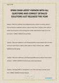 EPME EXAM LATEST VERSION WITH ALL QUESTIONS AND CORRECT DETAILED SOLUTIONS JUST RELEASED THIS YEAR