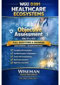 WGU D391 &ndash; Healthcare Ecosystems Objective Assessment &lpar;OA V1 & V2&rpar; &vert; Full Exam Questions & Answers &vert; 2026 Updated &vert; 100&percnt; Verified Pass Guide&period;