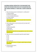 CALIFORNIA ROOFING CONTRACTOR &lpar;C-39&rpar; EXAM NEWEST 2026  UPDATE FAST REVIWED FROM ACTUAL TEST 100 QUESTIONS AND  100&percnt; VERIFIED ANSWERS&vert; A&plus; GRADE Q&A &vert; INSTANT DOWNLOAD  PDF