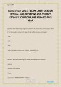 Cannon Trust School I EXAM LATEST VERSION WITH ALL 600 QUESTIONS AND CORRECT DETAILED SOLUTIONS JUST RELEASED THIS YEAR