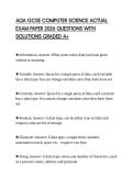 AQA GCSE COMPUTER SCIENCE ACTUAL EXAM PAPER 2026 QUESTIONS WITH SOLUTIONS GRADED A&plus;