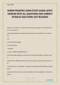 BURNS PEDIATRIC EXAM STUDY GUIDE LATEST VERSION WITH ALL QUESTIONS AND CORRECT DETAILED SOLUTIONS JUST RELEASED