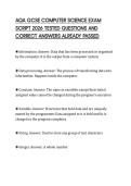 AQA GCSE COMPUTER SCIENCE EXAM SCRIPT 2026 TESTED QUESTIONS AND CORRECT ANSWERS ALREADY PASSED