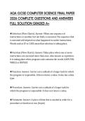 AQA GCSE COMPUTER SCIENCE FINAL PAPER 2026 COMPLETE QUESTIONS AND ANSWERS FULL SOLUTION GRADED A&plus;
