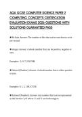 AQA GCSE COMPUTER SCIENCE PAPER 2 COMPUTING CONCEPTS COMPREHENSIVE EXAMINATION TEST 2026 QUESTIONS WITH ANSWERS 100&percnt; CORRECT