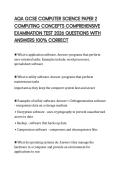 AQA GCSE COMPUTER SCIENCE PAPER 2 COMPUTING CONCEPTS COMPREHENSIVE EXAMINATION TEST 2026 QUESTIONS WITH ANSWERS 100&percnt; CORRECT