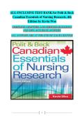 Nursing Research Test Bank &vert; Canadian Essentials 4th Edition by Kevin Woo &ndash; Complete Chapter-by-Chapter Practice & Verified Answers &lpar;Ch&period; 1&ndash;18&rpar; &colon; Comprehensive Exam Prep Companion