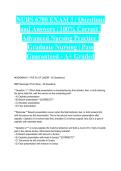 NURS 6700 EXAM 3 &vert; Questions and Answers &vert; 100&percnt; Correct &vert; Advanced Nursing Practice &vert; Graduate Nursing &vert; Pass Guaranteed - A&plus; Graded
