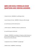 QMB 3200 EXCEL FORMULAS EXAM QUESTIONS AND VERIFIED ANSWERS
