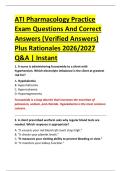 ATI Pharmacology Practice  Exam Questions And Correct  Answers &lpar;Verified Answers&rpar;  Plus Rationales 2026&sol;2027  Q&A &vert; Instant 