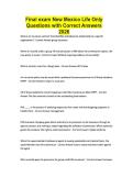 Final exam New Mexico Life Only Questions with Correct Answers 2026
