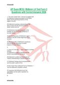 AP Exam MCQ &sol; Midterm Lit Test Form 3 Questions with Correct Answers 2026