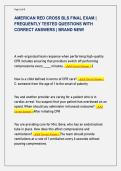 AMERICAN RED CROSS BLS FINAL EXAM &vert;  FREQUENTLY TESTED QUESTIONS WITH  CORRECT ANSWERS &vert; BRAND NEW&excl; 