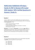 NURS 5434&sol; NURS5434 HTN Quiz &ndash; Family III &lpar;FNP 3&rpar; Review&vert; UTA &lpar;Latest 2026 Update&rpar; 100&percnt; Verified Questions & Answers &vert; Grade A&plus;