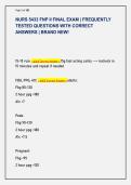 NURS 5433 FNP II FINAL EXAM &vert; FREQUENTLY  TESTED QUESTIONS WITH CORRECT  ANSWERS &vert; BRAND NEW&excl;