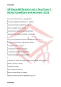 AP Exam MCQ Midterm Lit Test Form 1 Study &vert;Questions and Answers &vert;2026