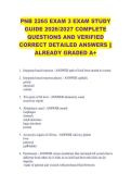 PNB 2265 EXAM 3 EXAM STUDY  GUIDE 2026&sol;2027 COMPLETE  QUESTIONS AND VERIFIED  CORRECT DETAILED ANSWERS &vert;&vert;  ALREADY GRADED A&plus; <RECENT VERSION>
