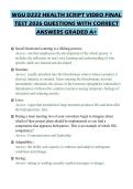 GU D222 HEALTH SCRIPT VIDEO FINAL TEST 2026 QUESTIONS WITH CORRECT ANSWERS GRADED A&plus;