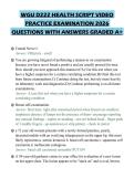 WGU D222 HEALTH SCRIPT VIDEO PRACTICE EXAMINATION 2026 QUESTIONS WITH ANSWERS GRADED A&plus;
