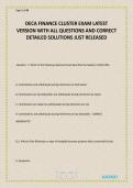 DECA FINANCE CLUSTER EXAM LATEST VERSION WITH ALL QUESTIONS AND CORRECT DETAILED SOLUTIONS JUST RELEASED