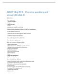 ADULT HEALTH II &ndash; Overview questions and  answers Graded A&plus; 