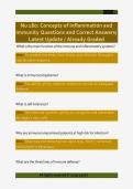 Nu 180&colon; Concepts of Inflammation and  Immunity Questions and Correct Answers&sol;  Latest Update &sol; Already Graded
