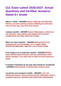 CLC Exam Latest 2026&sol;2027  Actual Questions and Verified  Answers&vert; Rated A&plus; Grade