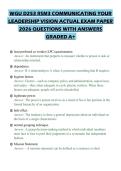 WGU D253 RSM3 COMMUNICATING YOUR LEADERSHIP VISION ACTUAL EXAM PAPER 2026 QUESTIONS WITH ANSWERS GRADED A&plus;