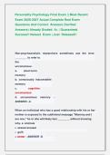 Personality Psychology Final Exams &vert;&vert; Most Recent Exams 2026-2027