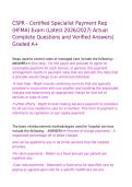  CSPR - Certified Specialist Payment Rep &lpar;HFMA&rpar; Exam &lpar;Latest 2026&sol;2027&vert; Actual Complete Questions and Verified Answers&vert; Graded A&plus;