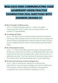 WGU D253 RSM3 COMMUNICATING YOUR LEADERSHIP VISION PRACTICE EXAMINATION 2026 QUESTIONS WITH ANSWERS GRADED A&plus;
