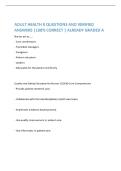 ADULT HEALTH II QUESTIONS AND VERIFIED  ANSWERS &vert;100&percnt; CORRECT &vert; ALREADY GRADED A 