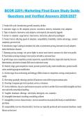 BCOR 2201 Marketing Final Exam 2026&sol;2027 &ndash; Study Guide Questions and Verified Answers