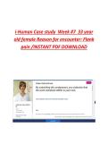 i-Human Case study  Week &num;7  33 year old  female Reason for encounter&colon; Flank pain  &sol;INSTANT PDF DOWNLOAD&period;