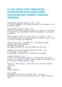 FL DCF CHILD CARE&comma; PRESCHOOL APPROPRIATE PRACTICES &lpar;PSPR&rpar; QUESTIONS AND CORRECT VERIFIED ANSWERS