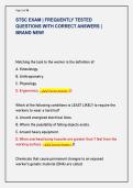 STSC EXAM &vert; FREQUENTLY TESTED  QUESTIONS WITH CORRECT ANSWERS &vert;  BRAND NEW&excl; 
