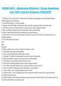 Package deal for BCOR 2201 Exam 2026&sol;2027 &ndash; Actual Test Questions and 100&percnt; Verified Answers Updated