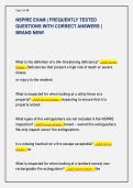 NSPIRE EXAM &vert; FREQUENTLY TESTED  QUESTIONS WITH CORRECT ANSWERS &vert;  BRAND NEW&excl; 