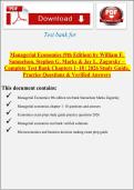 Test Bank for Managerial Economics &lpar;9th Edition&rpar; &ndash; Samuelson&comma; Marks & Zagorsky &vert; Chapters 1&ndash;18 &vert; 2026 Study Guide&comma; Practice Questions & Verified Answers