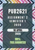 PUB2621 Assignment 2 Semester 1 2026 Memo &vert; Due Date 10 April 2026