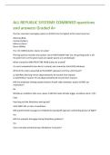 ALL REPUBLIC SYSTEMS COMBINED questions  and answers Graded A&plus; 