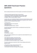 NRS 2026 Final Exam Practice Questions and Answers