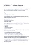 NRS 3016&period; Final Exam Review Questions with Solutions